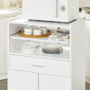 SoBuy FSB09-W Kitchen Trolley Kitchen Island with Wheels Microwave Stand Storage Unit Coffee Station Cabinet Small Mobile Cart Cabinet for Home, Office or Dining Room 92x59x40cm, White