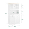SoBuy FSB101-W, Tall Cupboard Sideboard with Trash Bin Hamper Tilt Out Trash Cabinet Trash Bin Not Included, White