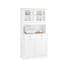 SoBuy FSB101-W, Tall Cupboard Sideboard with Trash Bin Hamper Tilt Out Trash Cabinet Trash Bin Not Included, White