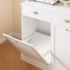 SoBuy FSB101-W, Tall Cupboard Sideboard with Trash Bin Hamper Tilt Out Trash Cabinet Trash Bin Not Included, White