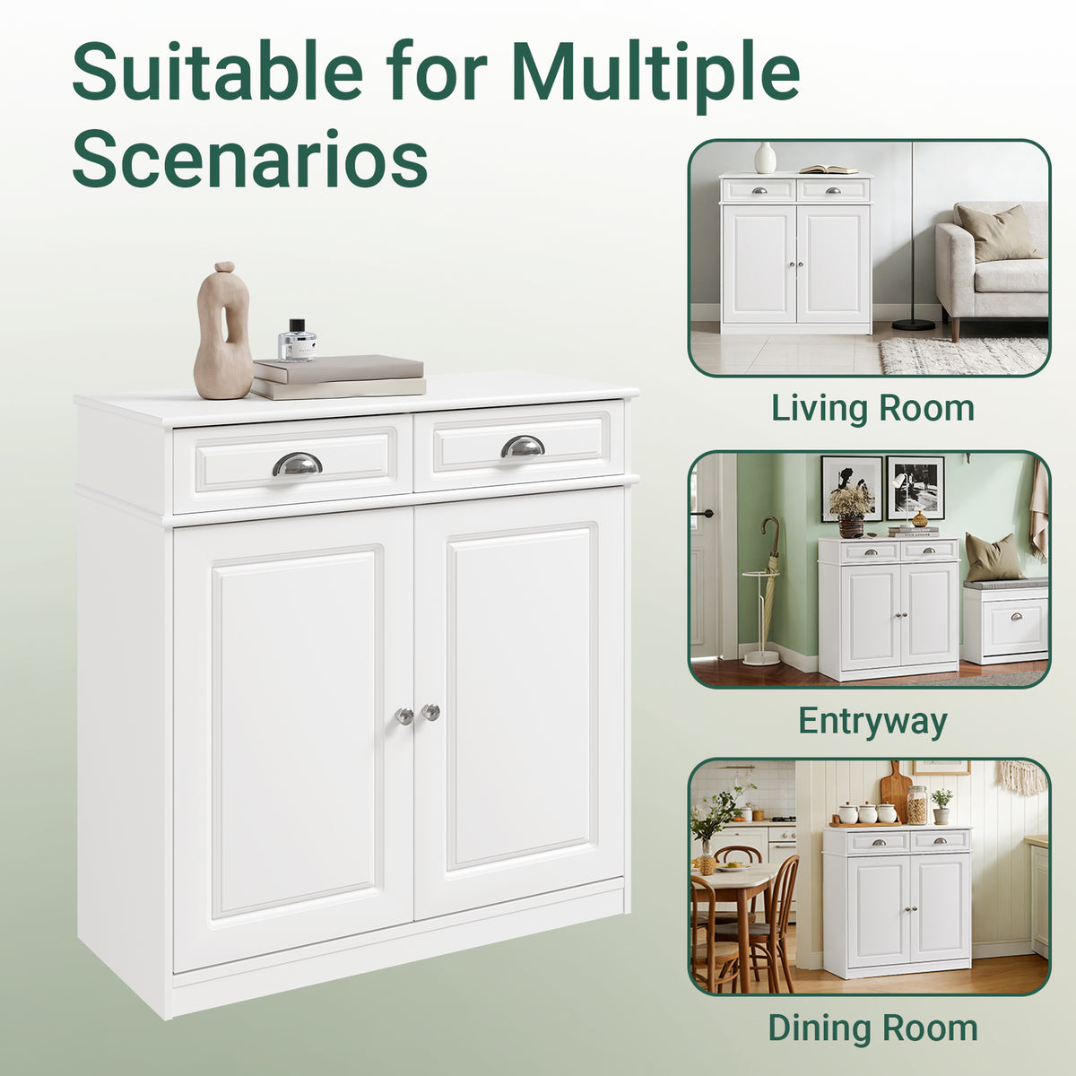 SoBuy FSB104-W, Shoe Storage Cabinet White, Shoe Cupboard for 12-15 Pairs of Shoes, Easy to Assemble, for Hallway, Living Room or Kitchen, MDF (E1) - 100x19x107cm