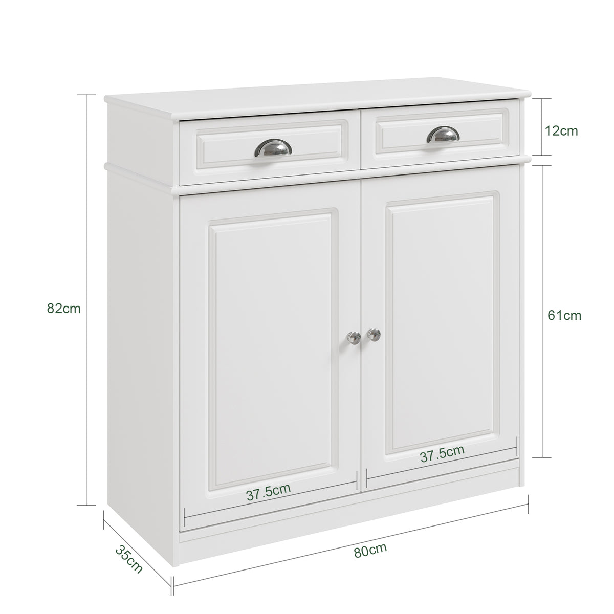 SoBuy FSB104-W, Shoe Storage Cabinet White, Shoe Cupboard for 12-15 Pairs of Shoes, Easy to Assemble, for Hallway, Living Room or Kitchen, MDF (E1) - 100x19x107cm