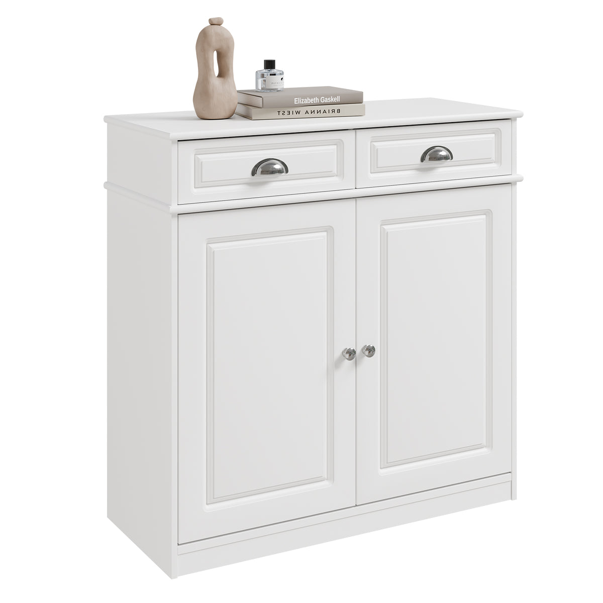 SoBuy FSB104-W, Shoe Storage Cabinet White, Shoe Cupboard for 12-15 Pairs of Shoes, Easy to Assemble, for Hallway, Living Room or Kitchen, MDF (E1) - 100x19x107cm