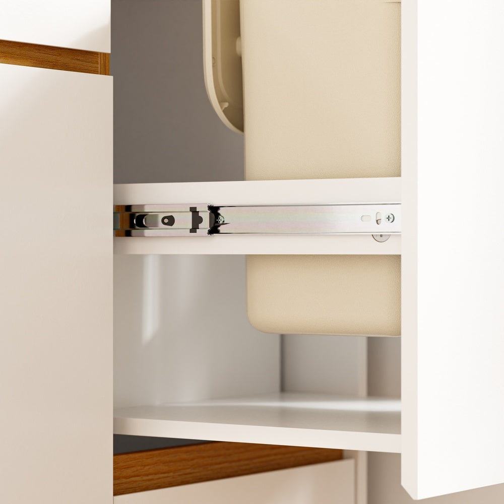 SoBuy FSB111-WN, Kitchen Sideboard with Hideaway Bin Compartment, White & Oak, 80x38x90cm - view 11