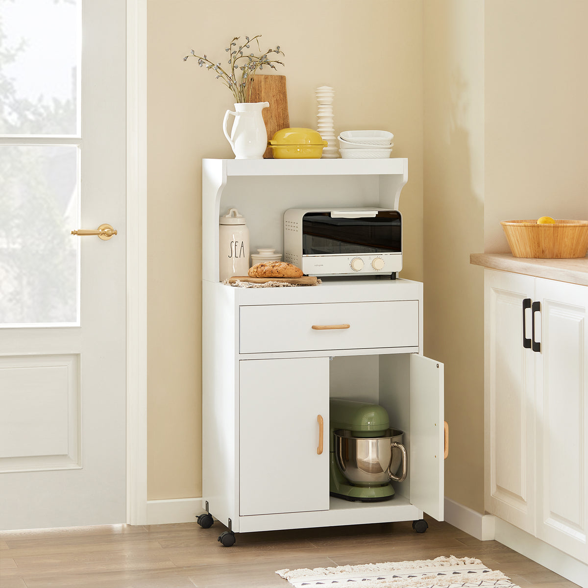 SoBuy FSB12W, Kitchen Storage Trolley, Storage Cupboard Sideb SoBuyUK