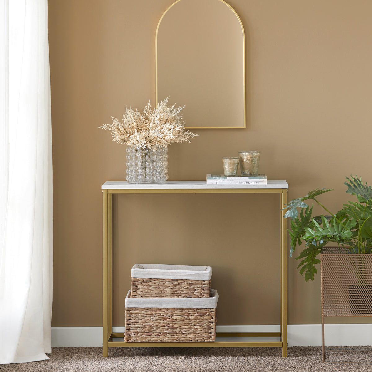 SoBuy FSB29-G, Console Table Side Table End Table Hall Table Living Room Table, Gold