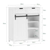 SoBuy FSB74-K-W, Storage Cabinet Cupboard Sideboard with a Sliding Door and 2 Drawers, White