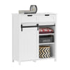 SoBuy FSB74-K-W, Storage Cabinet Cupboard Sideboard with a Sliding Door and 2 Drawers, White