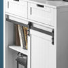 SoBuy FSB74-K-W, Storage Cabinet Cupboard Sideboard with a Sliding Door and 2 Drawers, White