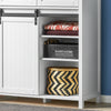 SoBuy FSB74-K-W, Storage Cabinet Cupboard Sideboard with a Sliding Door and 2 Drawers, White