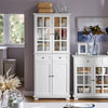 SoBuy FSB76-W, Tall Cupboard with 2 Cabinets and 2 Drawers, Kitchen Dining Room Living Room Tall Cabinet Cupboard Sideboard, White