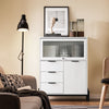 SoBuy FSB94-W, Sideboard Side Cabinet Storage Cabinet Cupboard with 3 Drawers and 2 Doors, White