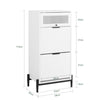 SoBuy FSB95-W, Shoe Cabinet Shoe Storage Cupboard with 2 Flip-drawers and 1 Glass Door, White