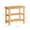 SoBuy FSR02-K-N, 2 Tiers Bamboo Shoe Rack Shoe Bench, Bathroom Shelf, Wood
