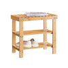 SoBuy FSR02-K-N, 2 Tiers Bamboo Shoe Rack Shoe Bench, Bathroom Shelf, Wood
