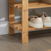 SoBuy FSR02-K-N, 2 Tiers Bamboo Shoe Rack Shoe Bench, Bathroom Shelf, Wood