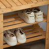 SoBuy FSR02-K-N, 2 Tiers Bamboo Shoe Rack Shoe Bench, Bathroom Shelf, Wood