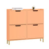 SoBuy FSR100-RS, 4 Flip-drawers Shoe Cabinet Shoe Rack Shoe Storage Cupboard Organizer Unit, Red