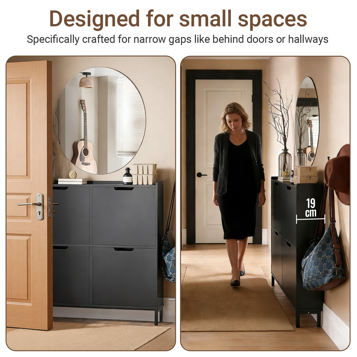 SoBuy FSR100-SCH top surface detail – hallway shoe cabinet flat top for keys and decor