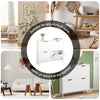 SoBuy FSR100-W, Narrow Shoe Rack Shoe Cabinet with 4 Flip Drawers Slim Wooden Storage Cupboard for Hallway Entrance Foyer or Understairs White W100 x D19 x H91cm