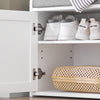 SoBuy FSR109-WN, Hallway Shoe Bench Cabinet Shoe Rack with Removable Seat Cushion, White