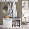 SoBuy FSR109-WN, Hallway Shoe Bench Cabinet Shoe Rack with Removable Seat Cushion, White