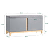 SoBuy FSR117-HG, Hallway Storage Bench Shoe Bench Shoe Rack Shoe Cabinet with 2 Doors and Seat Cushion, Grey