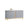 SoBuy FSR117-HG, Hallway Storage Bench Shoe Bench Shoe Rack Shoe Cabinet with 2 Doors and Seat Cushion, Grey