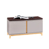 SoBuy FSR117-KA, Hallway Storage Bench Shoe Bench Shoe Cabinet with 2 Doors and Seat Cushion, Brown