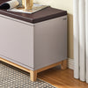 SoBuy FSR117-KA, Hallway Storage Bench Shoe Bench Shoe Cabinet with 2 Doors and Seat Cushion, Brown