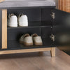 SoBuy FSR117-SCH, Hallway Storage Bench Shoe Bench Shoe Rack Shoe Cabinet with 2 Doors and Seat Cushion, Black