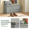 SoBuy FSR131-HG, Hallway Storage Bench Shoe Bench Shoe Rack with Seat Cushion - Removable Shelves, Ample Storage for Shoes, Hats, Clothes - Grey, MDF, 150kg Load Capacity, 98x37x49cm