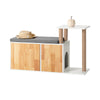 SoBuy FSR135-WN, Shoe Bench Shoe Cabinet with Cat House Cat Scratching Posts, White