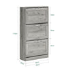 SoBuy FSR137-L-HG, 3 Drawers Shoe Cabinet Storage Cupboard Organizer Unit, Grey