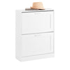 SoBuy FSR137-W, 2 Flip-drawers Shoe Cabinet Shoe Rack Shoe Storage Cupboard Organizer, White