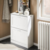 SoBuy FSR137-W, 2 Flip-drawers Shoe Cabinet Shoe Rack Shoe Storage Cupboard Organizer, White