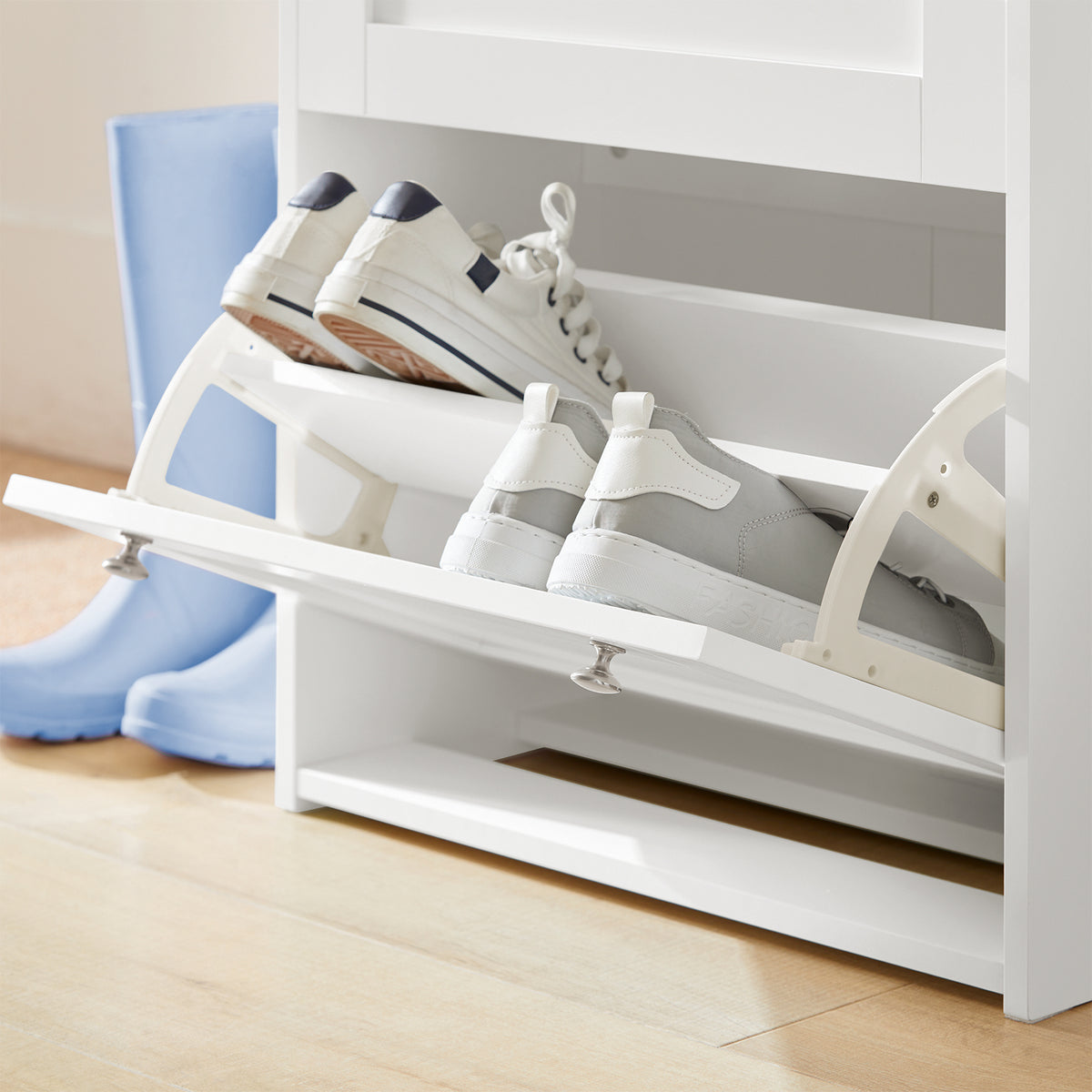 Pre-sale SoBuy FSR144-WN, 3 Drawers Shoe Cabinet Shoe Rack Shoe Storage Cupboard Organizer, White