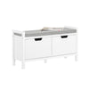 SoBuy FSR146-W, Hallway Storage Bench Shoe Bench Shoe Rack Shoe Cabinet with 2 Doors, White
