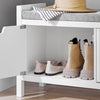 SoBuy FSR146-W, Hallway Storage Bench Shoe Bench Shoe Rack Shoe Cabinet with 2 Doors, White