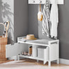 SoBuy FSR146-W, Hallway Storage Bench Shoe Bench Shoe Rack Shoe Cabinet with 2 Doors, White