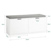 SoBuy FSR147-W, Hallway Shoe Bench Shoe Rack Shoe Cabinet with Seat Cushion, White