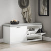 SoBuy FSR147-W, Hallway Shoe Bench Shoe Rack Shoe Cabinet with Seat Cushion, White