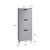 SoBuy FSR151-H-HG, Narrow Shoe Rack with 2 Flip Drawers Slim Wooden Shoe Storage Cupboard for Hallway Entrance Foyer or Understairs Grey W50 x D19 x H129cm