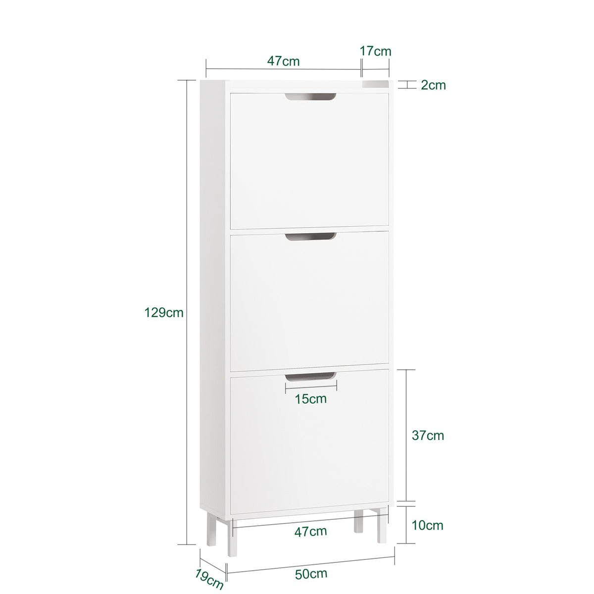 With dimensions of W50xD19xH129cm and a maximum capacity of 21kg.