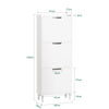 SoBuy FSR151-H-W, Narrow Shoe Rack with 3 Flip Drawers Slim Wooden Shoe Storage Cupboard for Hallway Entrance Foyer or Understairs White W50 x D19 x H129cm