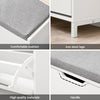 SoBuy FSR151-L-W, Shoe Storage Bench with Cushion Seat – Wooden Shoe Cabinet – Holds 8 Pairs of Shoes – Sturdy Iron Legs – for Entryway & Hallway – White + Grey – 105x24x52 cm