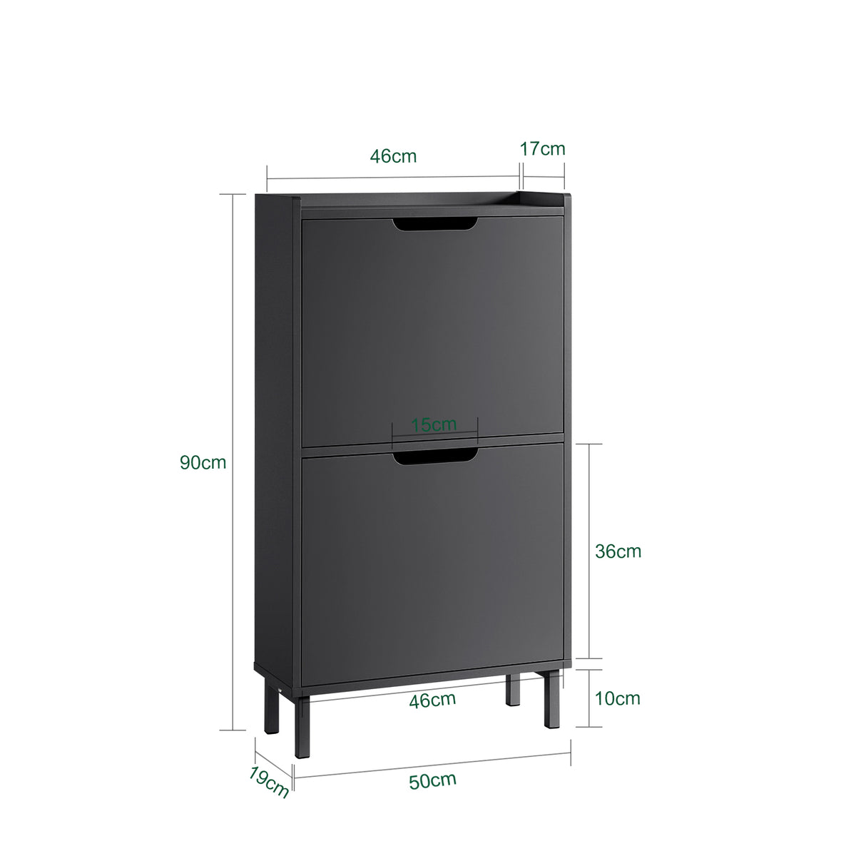 SoBuy FSR151-SCH, 3 Flip-drawers Shoe Cabinet Shoe Rack Shoe Storage Cupboard Organizer Unit, Black