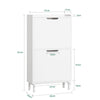SoBuy FSR151-W, Narrow Shoe Rack with 2 Flip Drawers Slim Wooden Shoe Storage Cupboard for Hallway Entrance Foyer or Understairs White W50 x D19 x H91cm