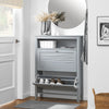 SoBuy FSR152-HG, Hallway Shoe Cabinet Shoe Rack Shoe Storage Cupboard Organizer, Grey-clearance