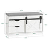 SoBuy FSR153-W, Hallway Shoe Bench Shoe Rack Shoe Cabinet with a Sliding Door and Seat Cushion White W80 x D30 x H49cm
